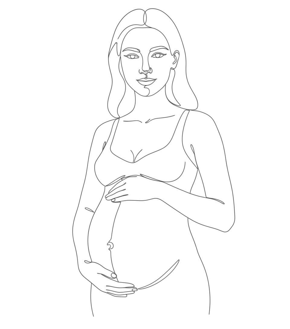 Illustration of a pregnant woman in a peaceful meditation pose