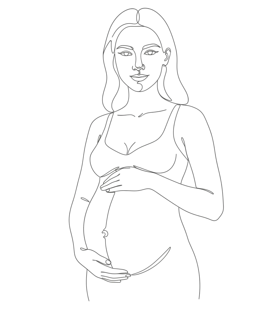 Illustration of a pregnant woman in a peaceful meditation pose